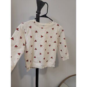 KULE The Kid's Raleigh All Over Heart Cream Red Sweatshirt Sz. 8